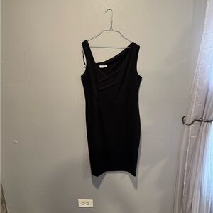 Calvin Klein Black One Shoulder Sheath Dress
